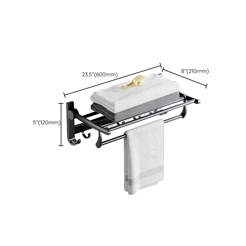 Lisslune | Modern Aluminum Bathroom Accessory Set Matte Black Bathroom Shelf/Towel Holder/Paper Holder