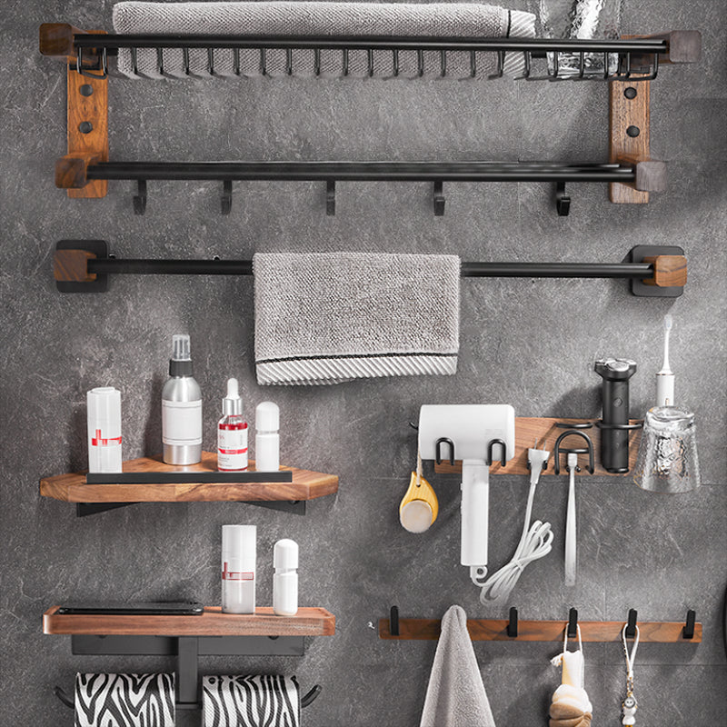 Lisslune | Modern black bathroom set bathroom shelf towel bar bathroom accessories set