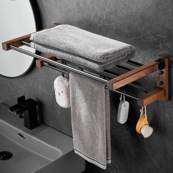 Lisslune | Modern black bathroom set bathroom shelf towel bar bathroom accessories set