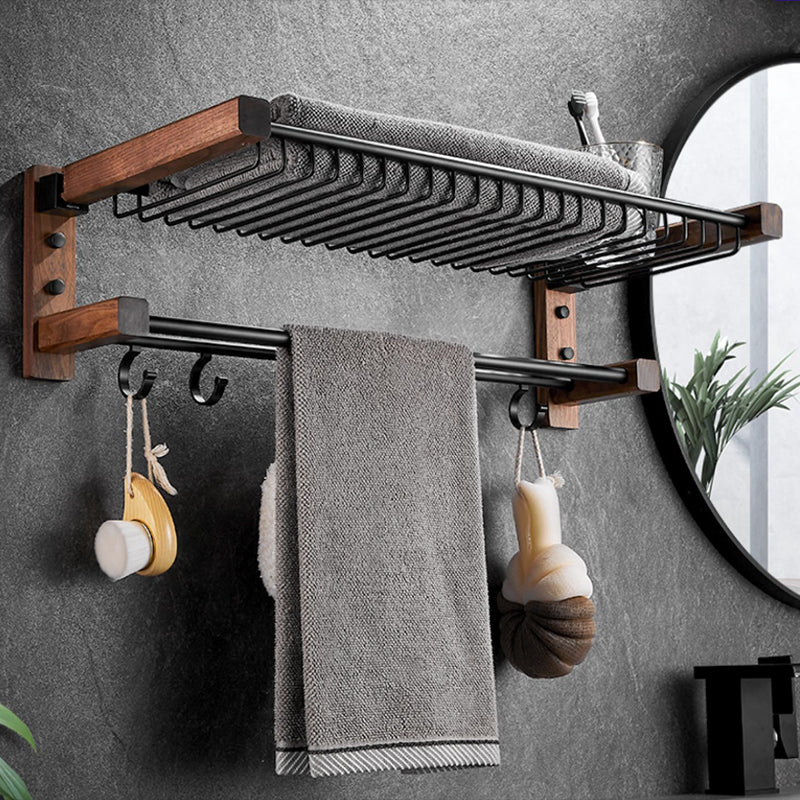 Lisslune | Modern black bathroom set bathroom shelf towel bar bathroom accessories set