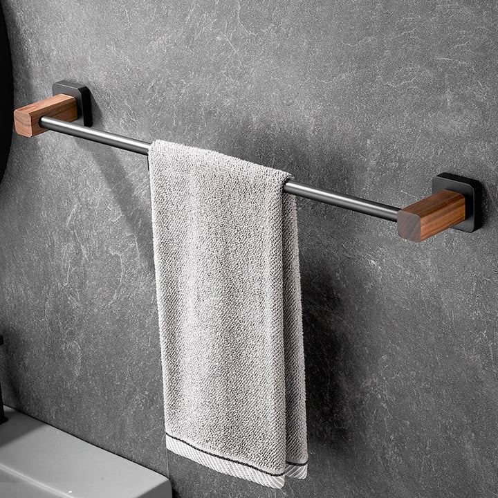 Lisslune | Modern black bathroom set bathroom shelf towel bar bathroom accessories set