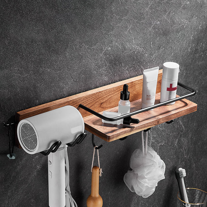 Lisslune | Modern black bathroom set bathroom shelf towel bar bathroom accessories set