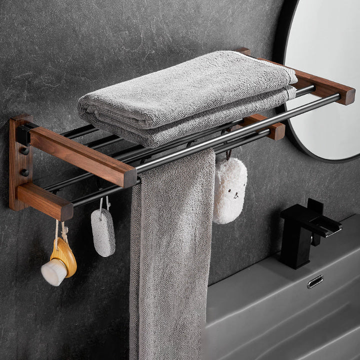 Lisslune | Modern black bathroom set bathroom shelf towel bar bathroom accessories set