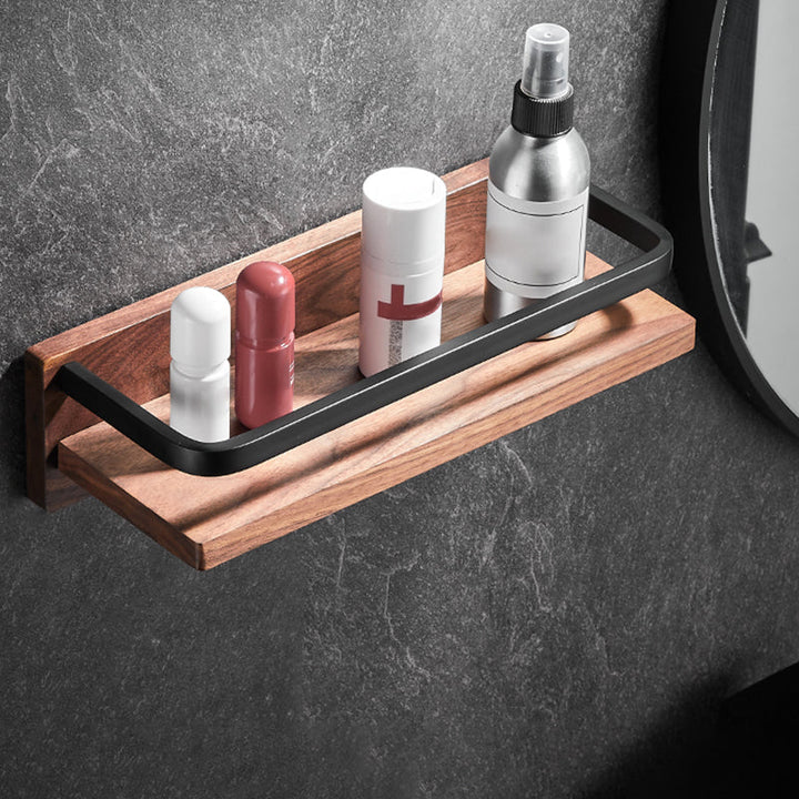 Lisslune | Modern black bathroom set bathroom shelf towel bar bathroom accessories set