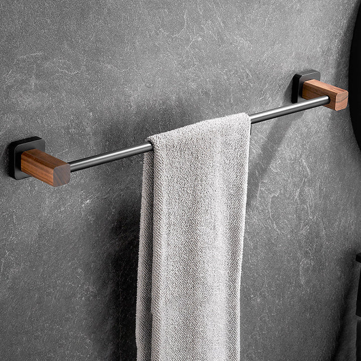 Lisslune | Modern black bathroom set bathroom shelf towel bar bathroom accessories set