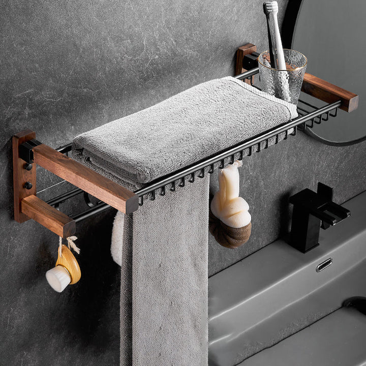 Lisslune | Modern black bathroom set bathroom shelf towel bar bathroom accessories set