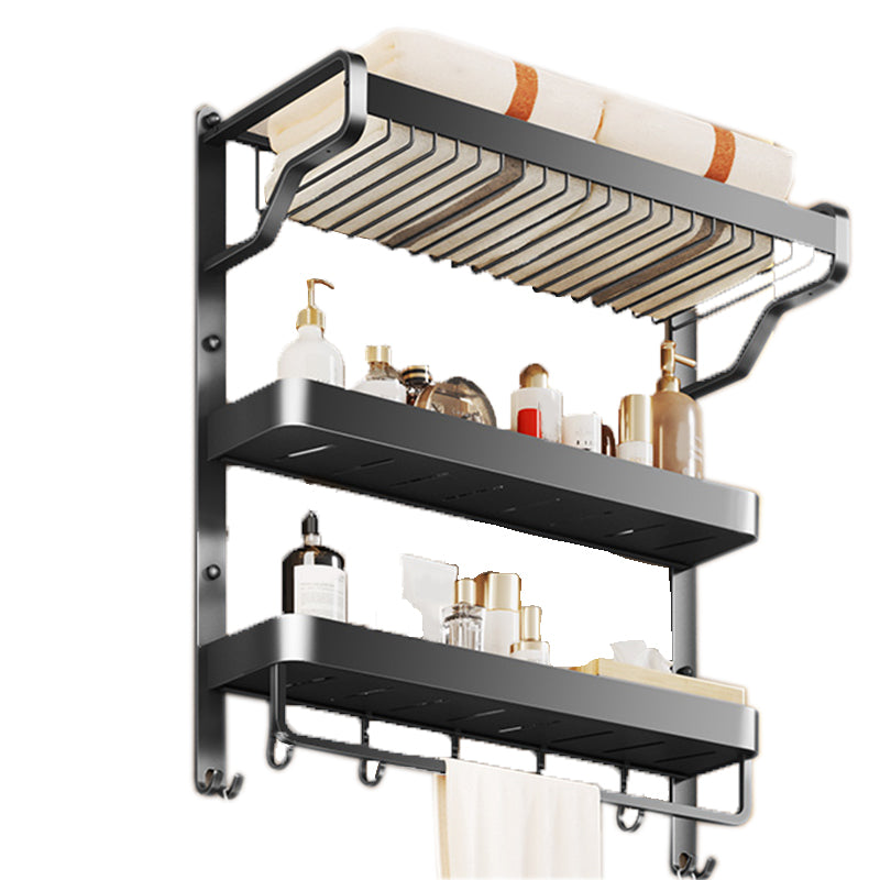 Lisslune | Modern Bathroom Set Matte Black Bathroom Shelf Towel Holder Bathroom Accessories Set