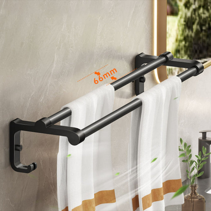 Lisslune | Modern Bathroom Set Matte Black Bathroom Shelf Towel Holder Bathroom Accessories Set