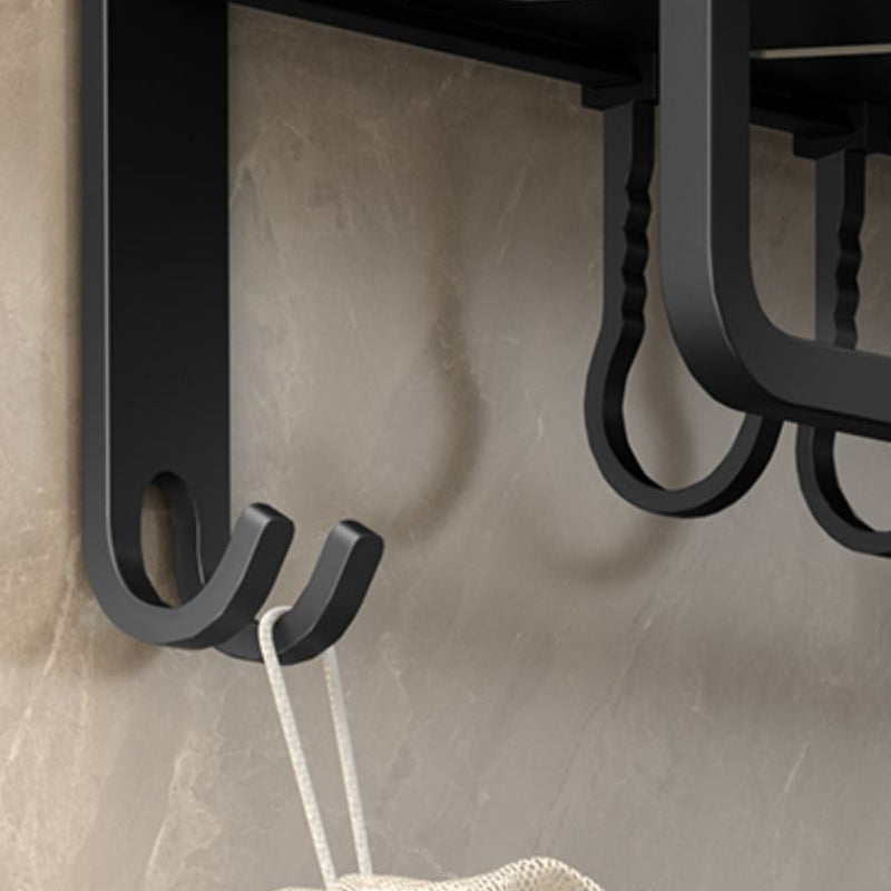 Lisslune | Modern Bathroom Set Matte Black Bathroom Shelf Towel Rack Bathroom Accessories Set