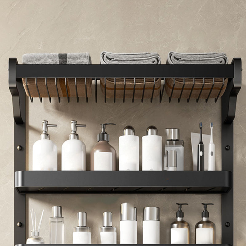Lisslune | Modern Bathroom Set Matte Black Bathroom Shelf Towel Rack Bathroom Accessories Set