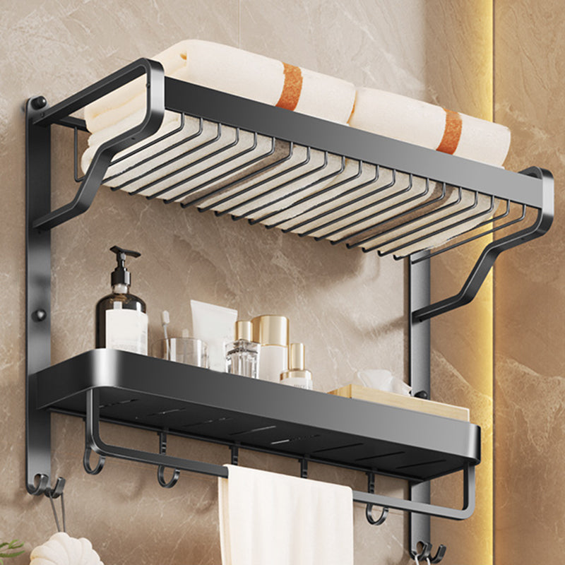 Lisslune | Modern Bathroom Set Matte Black Bathroom Shelf Towel Rack Bathroom Accessories Set