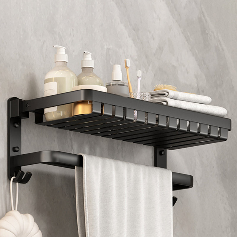 Lisslune | Modern Bathroom Set Matte Black Bathroom Shelf Towel Rack Bathroom Accessories Set