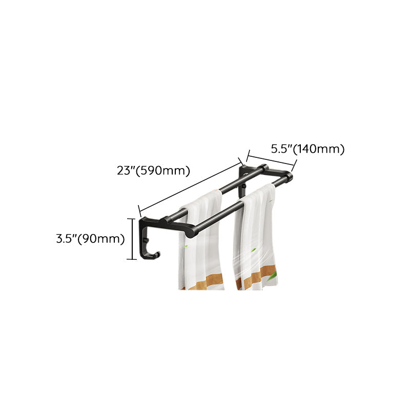 Lisslune | Modern Bathroom Set Matte Black Bathroom Shelf Towel Holder Bathroom Accessories Set