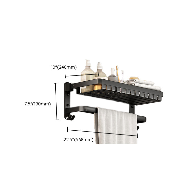 Lisslune | Modern Bathroom Set Matte Black Bathroom Shelf Towel Rack Bathroom Accessories Set