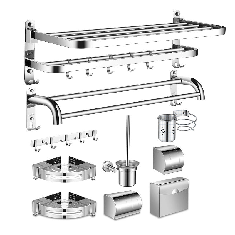 Lisslune | Modern Stainless Steel Bathroom Set Paper Holder Bathroom Shelf Bathroom Accessories
