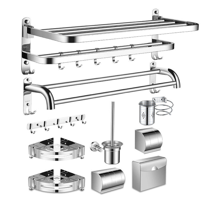 Lisslune | Modern Stainless Steel Bathroom Set Paper Holder Bathroom Shelf Bathroom Accessories
