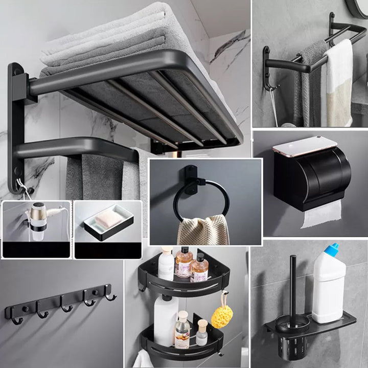 Lisslune | Modern Bathroom Accessory Set Black Soap Dish Bath Tray Bathroom Set