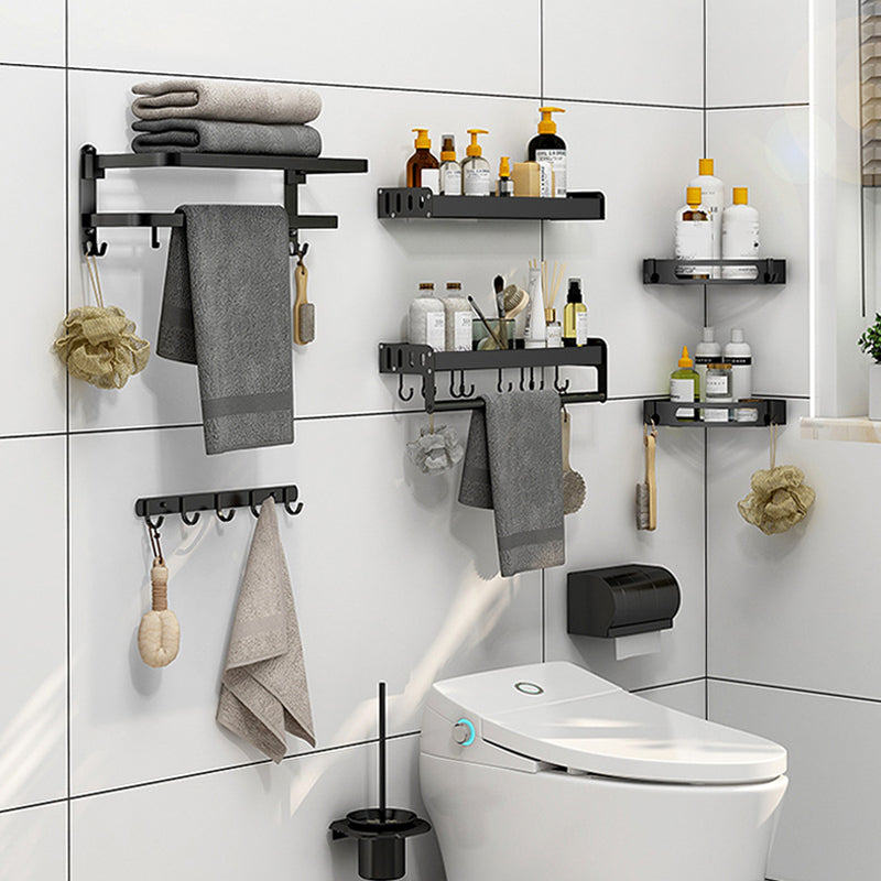 Lisslune | Modern Bathroom Accessories Black Paper Holder Bathroom Shelf Bathroom Accessory Set