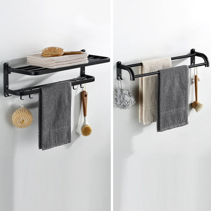 Lisslune | Modern Bathroom Accessories Black Paper Holder Bathroom Shelf Bathroom Accessory Set