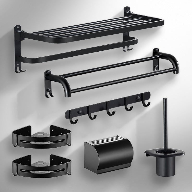 Lisslune | Modern Bathroom Accessories Black Paper Holder Bathroom Shelf Bathroom Accessory Set