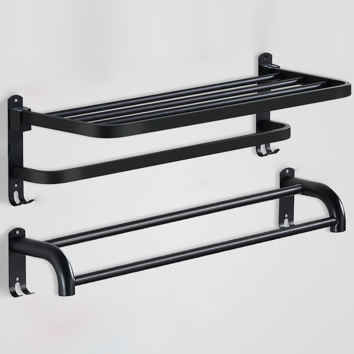 Lisslune | Modern Bathroom Accessories Black Paper Holder Bathroom Shelf Bathroom Accessory Set