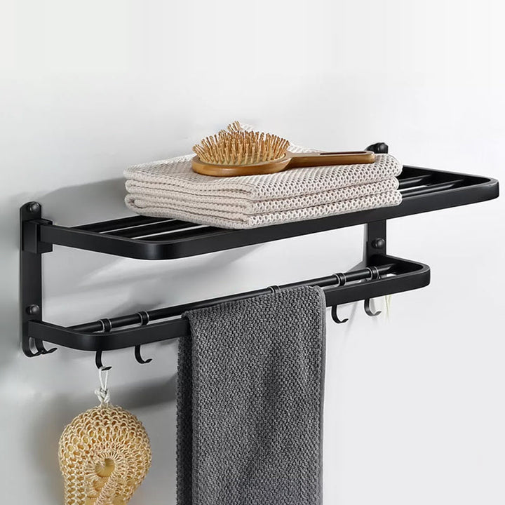 Lisslune | Modern Bathroom Accessories Black Paper Holder Bathroom Shelf Bathroom Accessory Set