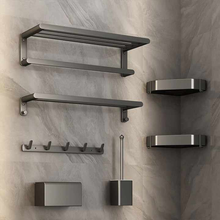 Lisslune | Matte Gray Bathroom Hardware Set Modern Bathroom Accessories Set