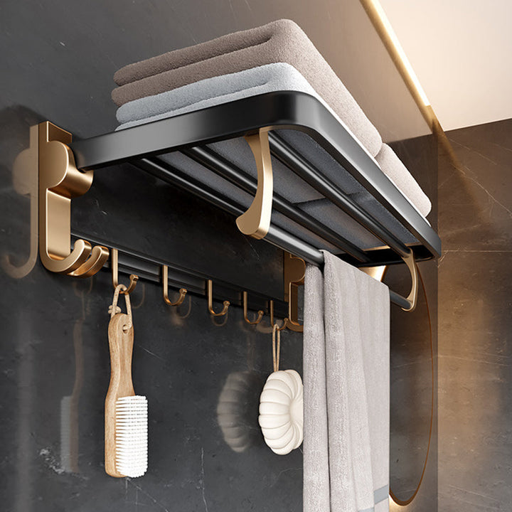 Lisslune | Traditional Black Aluminum Bathroom Fittings Set Bathroom Accessories Kit