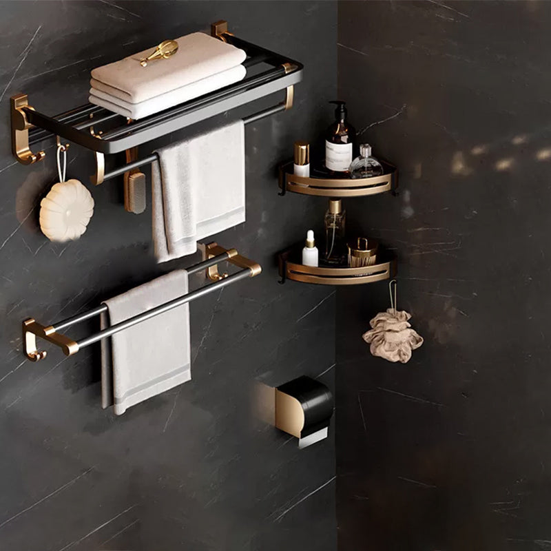Lisslune | Traditional Black Aluminum Bathroom Fittings Set Bathroom Accessories Kit