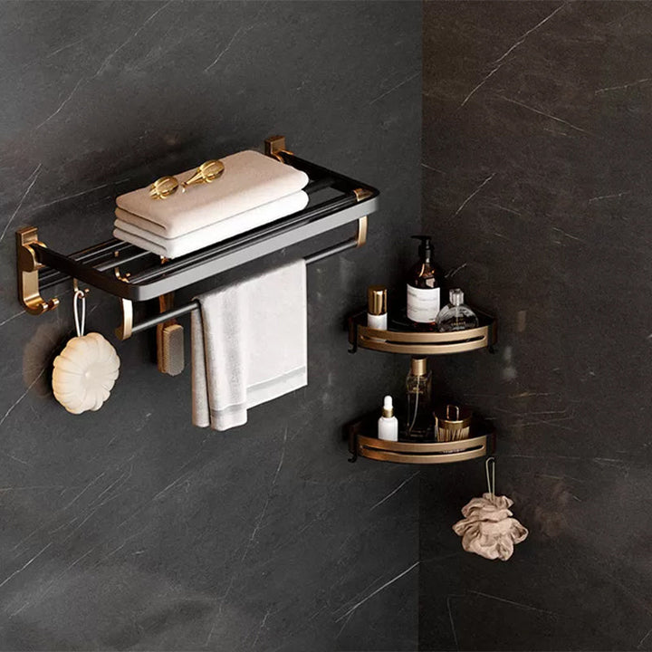 Lisslune | Traditional Black Aluminum Bathroom Fittings Set Bathroom Accessories Kit