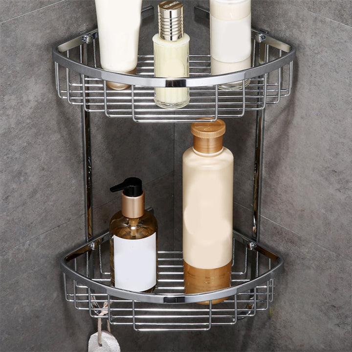 Lisslune | Modern Bathroom Hardware Paper Holder Bathroom Shelf Silver Bathroom Accessory Set
