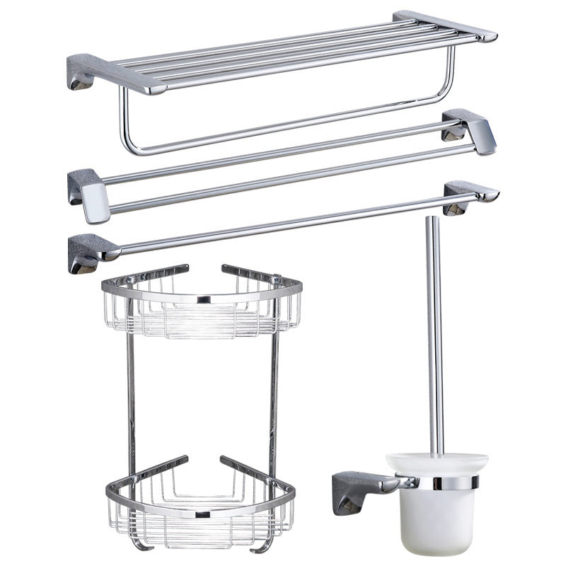 Lisslune | Modern Bathroom Hardware Paper Holder Bathroom Shelf Silver Bathroom Accessory Set