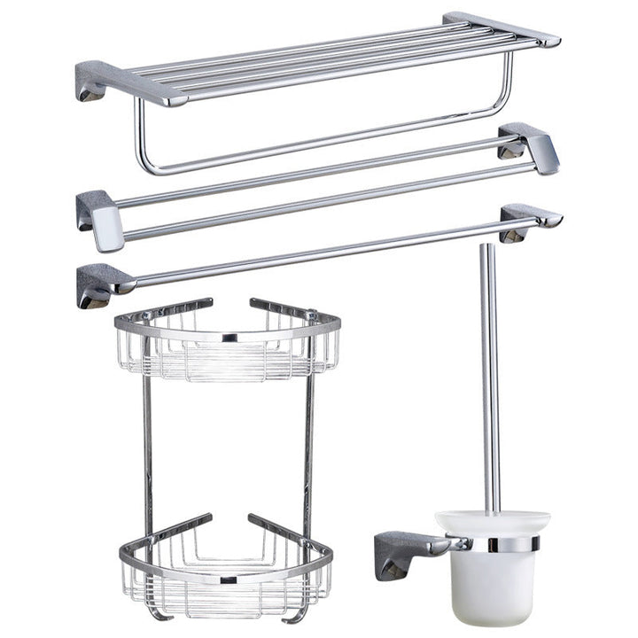 Lisslune | Modern Bathroom Hardware Paper Holder Bathroom Shelf Silver Bathroom Accessory Set
