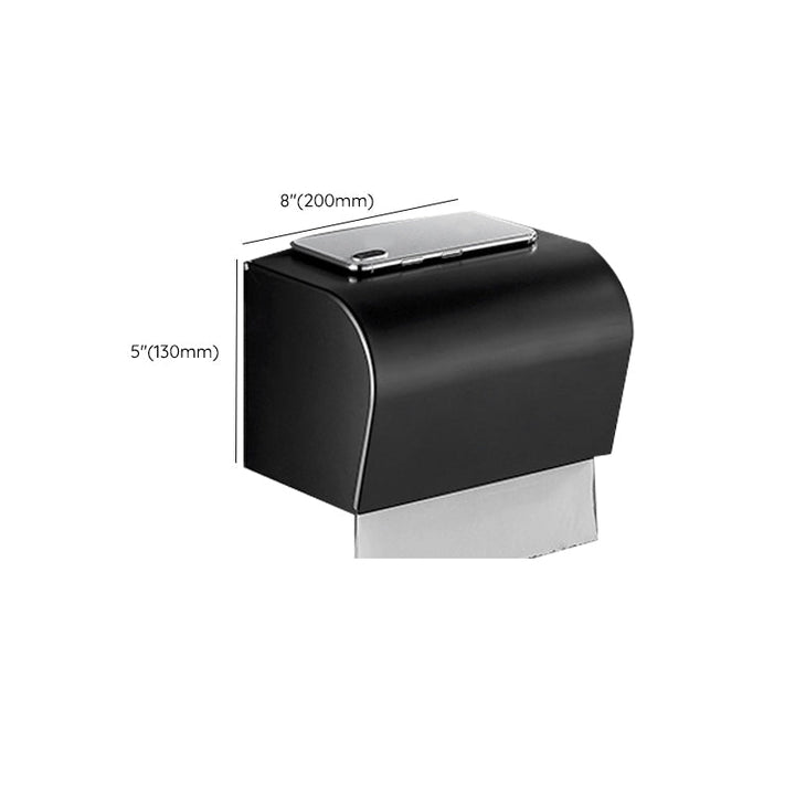 Lisslune | Matt Black 5-piece Modern Bathroom Accessory Set with Shelf/Tower Bar & Paper Holder