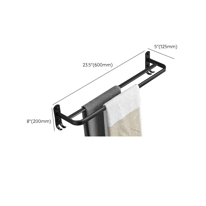 Lisslune | Matt Black 5-piece Modern Bathroom Accessory Set with Shelf/Tower Bar & Paper Holder