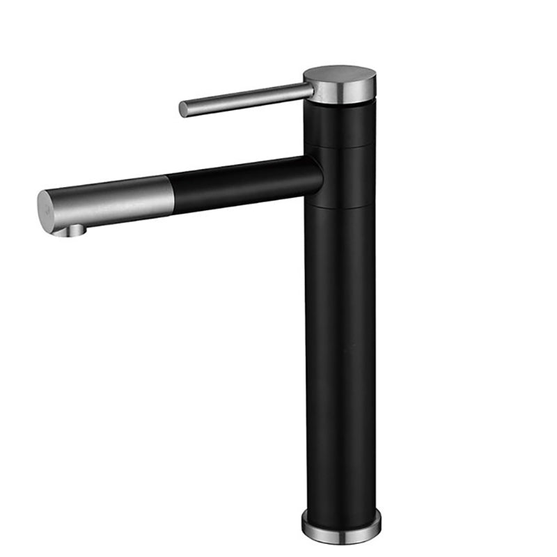 Lisslune | Modern Vessel Sink Faucet Stainless Steel Single Handle Low Arc Pull Down Vessel Faucet