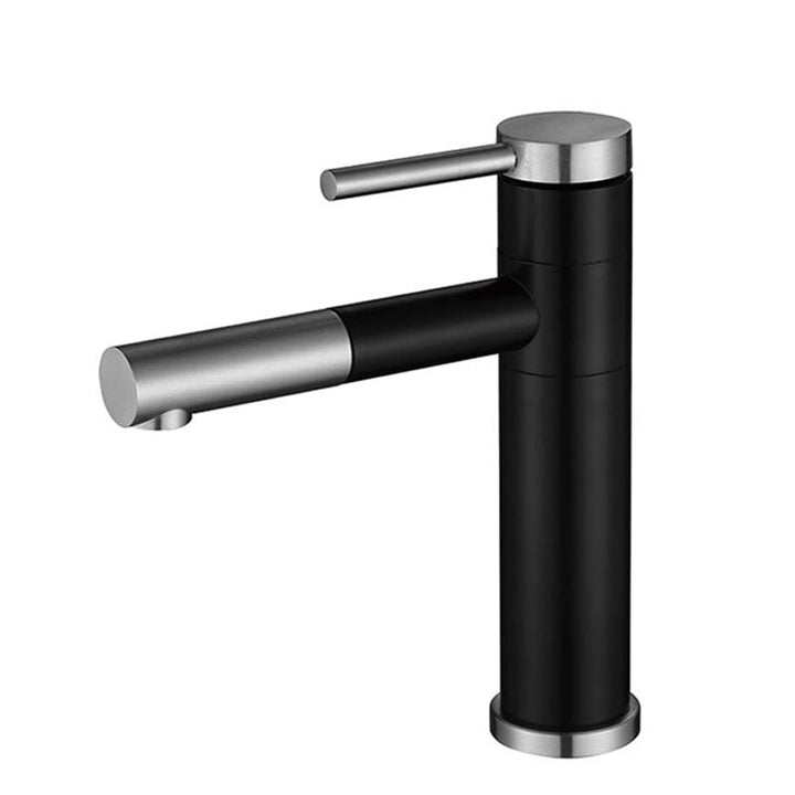 Lisslune | Modern Vessel Sink Faucet Stainless Steel Single Handle Low Arc Pull Down Vessel Faucet