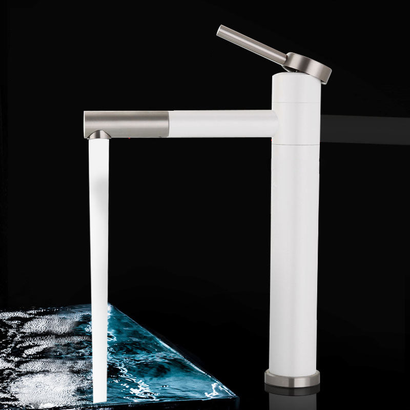 Lisslune | Modern Vessel Sink Faucet Stainless Steel Single Handle Low Arc Pull Down Vessel Faucet