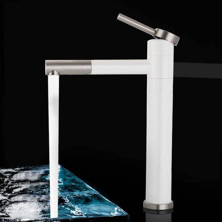 Lisslune | Modern Vessel Sink Faucet Stainless Steel Single Handle Low Arc Pull Down Vessel Faucet