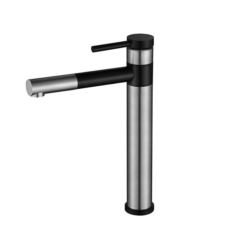 Lisslune | Modern Vessel Sink Faucet Stainless Steel Single Handle Low Arc Pull Down Vessel Faucet