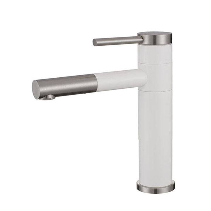 Lisslune | Modern Vessel Sink Faucet Stainless Steel Single Handle Low Arc Pull Down Vessel Faucet