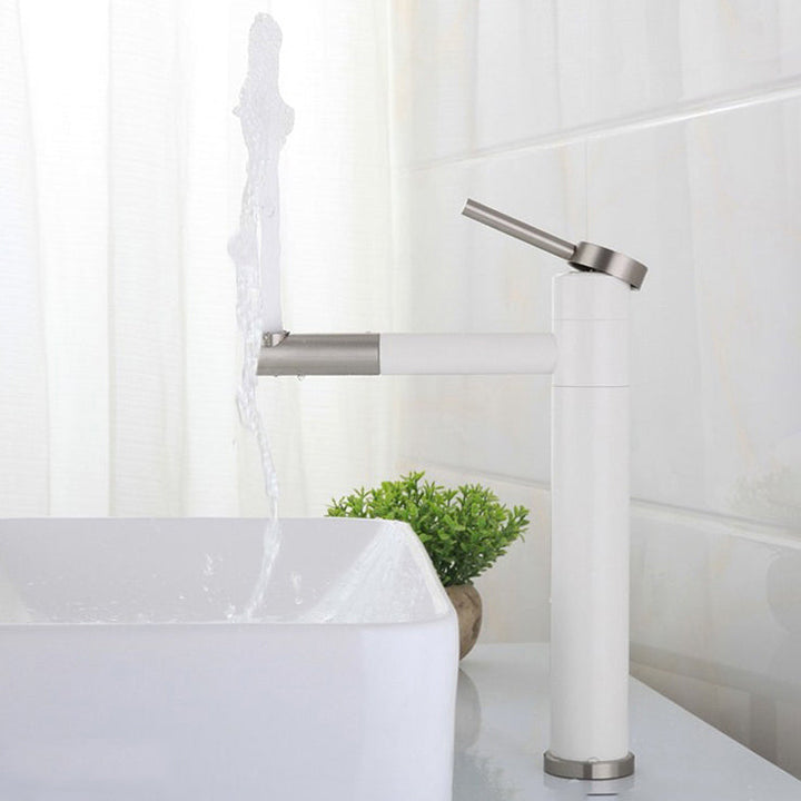Lisslune | Modern Vessel Sink Faucet Stainless Steel Single Handle Low Arc Pull Down Vessel Faucet