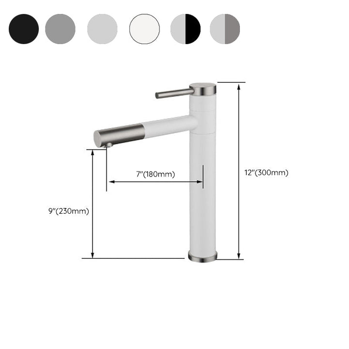 Lisslune | Modern Vessel Sink Faucet Stainless Steel Single Handle Low Arc Pull Down Vessel Faucet