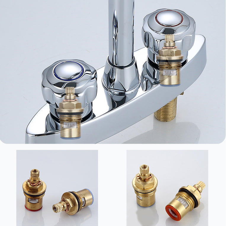 Lisslune | High arch conversion faucet two-handle brass sink faucet for the bathroom