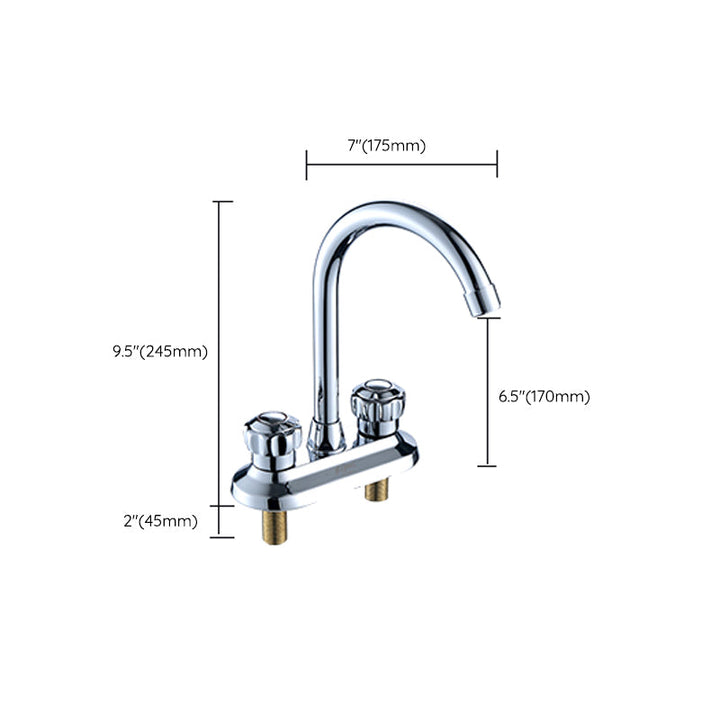 Lisslune | High Arch Conversion Faucet Two Handle Brass Sink Faucet for the Bathroom
