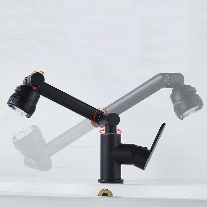 Lisslune | Modern Sink Faucet Stainless Steel Lever Handle Low Arc Sink Faucet
