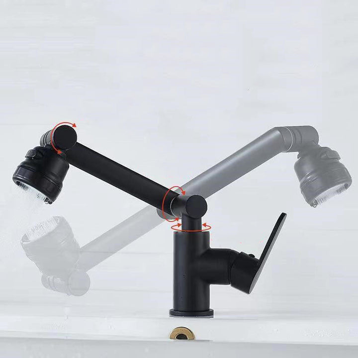 Lisslune | Modern Sink Faucet Stainless Steel Lever Handle Low Arc Sink Faucet