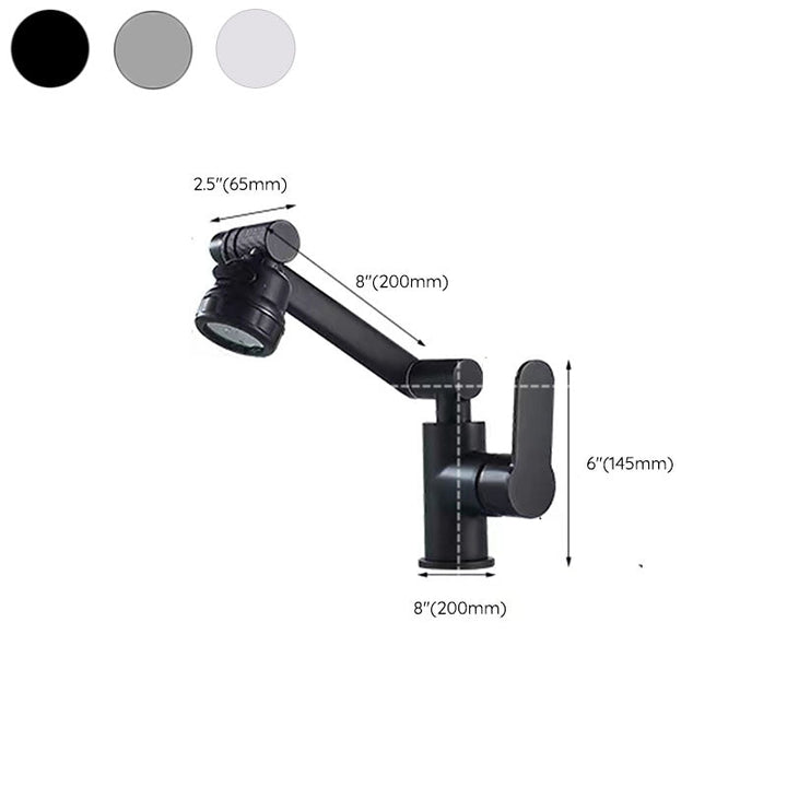 Lisslune | Modern Sink Faucet Stainless Steel Lever Handle Low Arc Sink Faucet