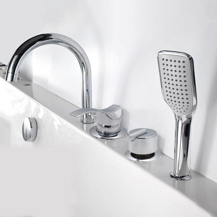 Lisslune | Wall-mounted Copper Roman Bathtub Faucet Low Arc Roman Bathtub Filler Trim