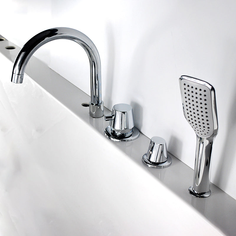 Lisslune | Wall-mounted Copper Roman Bathtub Faucet Low Arc Roman Bathtub Filler Trim